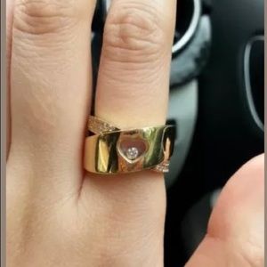 Chopard Happy Diamond Heart Ring 18K Y.G.0.35 TCW